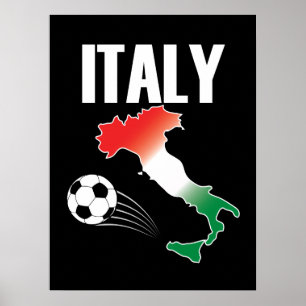 Póster Mapa de hinchas de fútbol de Italia Bola de futbol