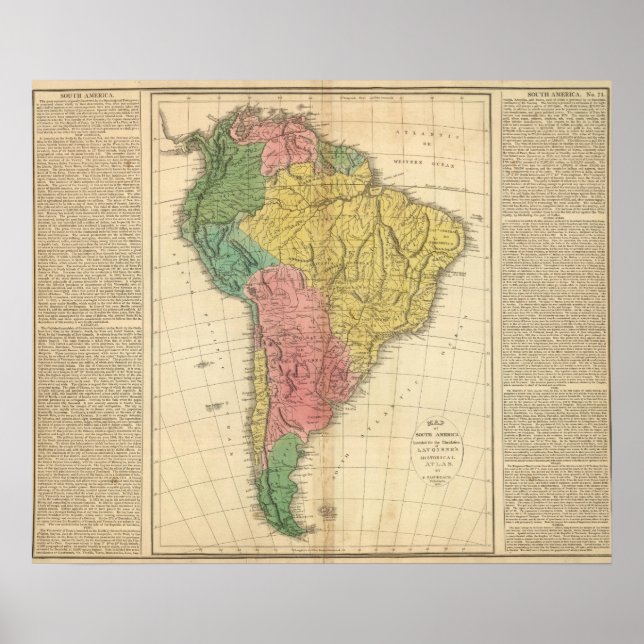 Póster Mapa de Historia de América del Sur (Frente)