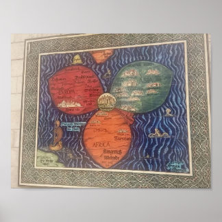 Póster Mapa de hojas de trébol de Bunting 1581 poster