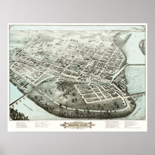 Póster Mapa de Holyoke, Masa de 1877