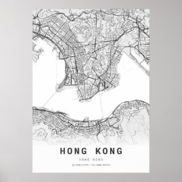 Póster Mapa de Hong Kong