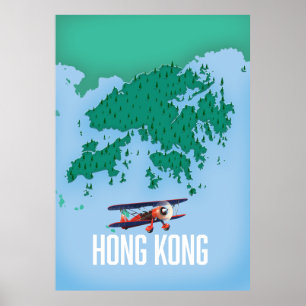 Póster Mapa de Hong Kong