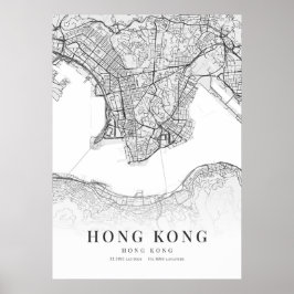 Póster Mapa de Hong Kong