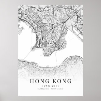 Póster Mapa de Hong Kong