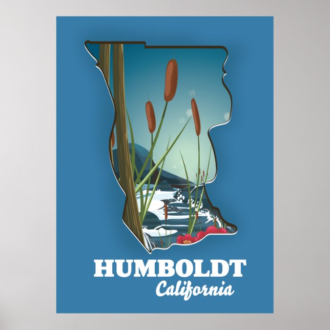 Póster Mapa de Humboldt california (Frente)