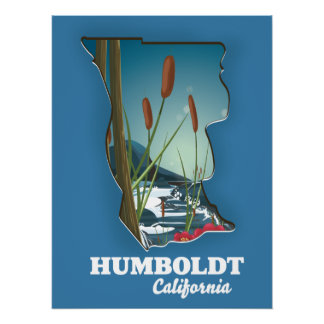 Póster mapa de Humboldt california