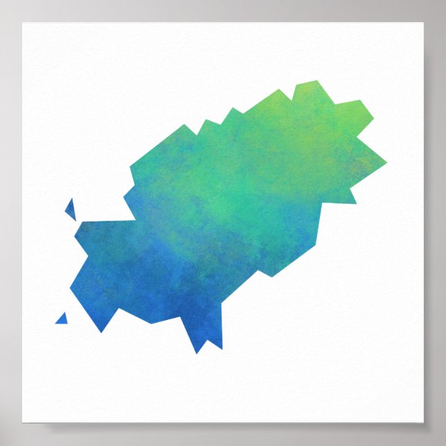Póster Mapa de Ibiza (Frente)
