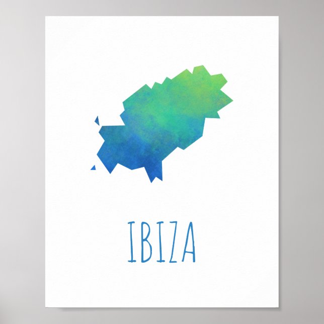 Póster Mapa de Ibiza (Frente)