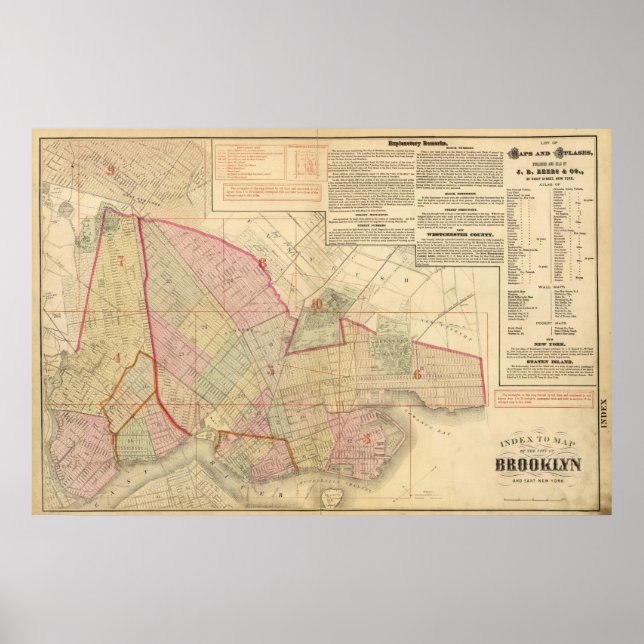 Póster Mapa de Index Brooklyn (Frente)