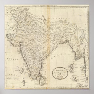 Póster Mapa de India