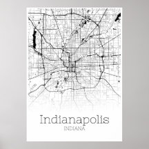 Mapa de Indianápolis - Indiana - Poster de Mapa de