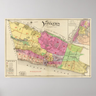 Póster Mapa de índice del atlas de Yonkers