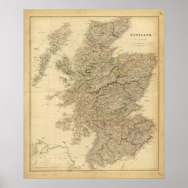 Póster Mapa de Inglaterra (Frente)