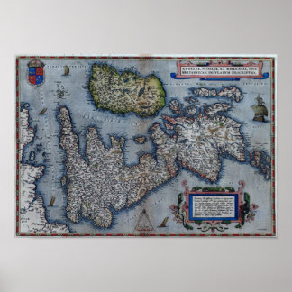 Póster Mapa De Inglaterra Del Siglo Xvi