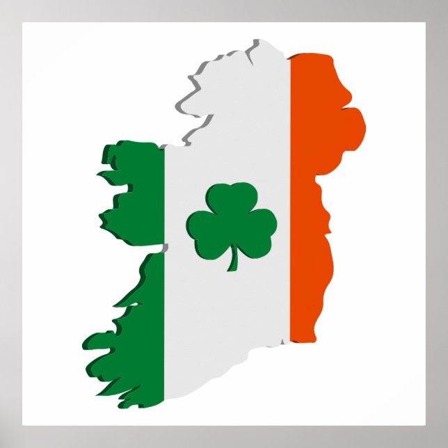Póster Mapa de Irlanda (Frente)