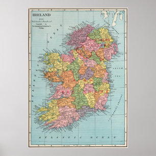 Póster Mapa de Irlanda