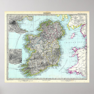 Póster Mapa de Irlanda (1891)
