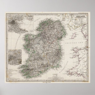 Póster Mapa de Irlanda de Stieler