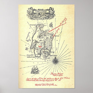 Póster "Mapa de Islas del Tesoro"
