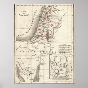 Póster Mapa de Israel
