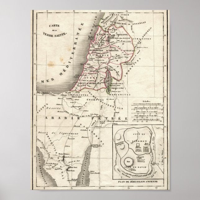 Póster Mapa de Israel (Frente)