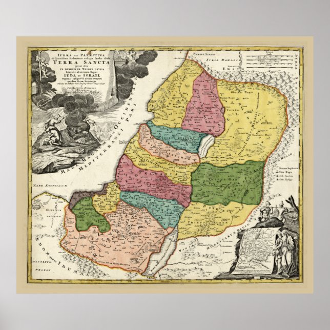 Póster Mapa de Israel (1720) (Frente)