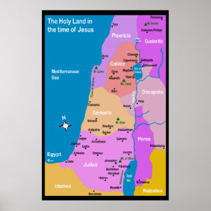 Póster Mapa de Israel del primer siglo