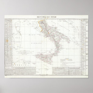 Póster Mapa de Italia