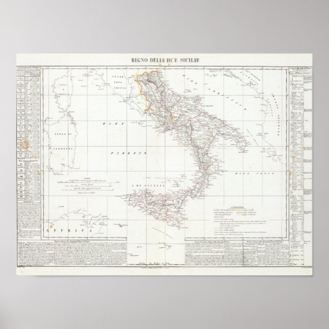Póster Mapa de Italia (Frente)