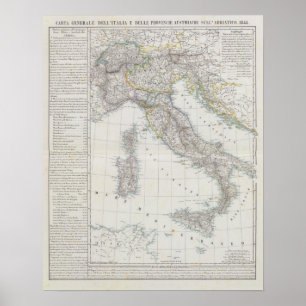 Póster Mapa de Italia