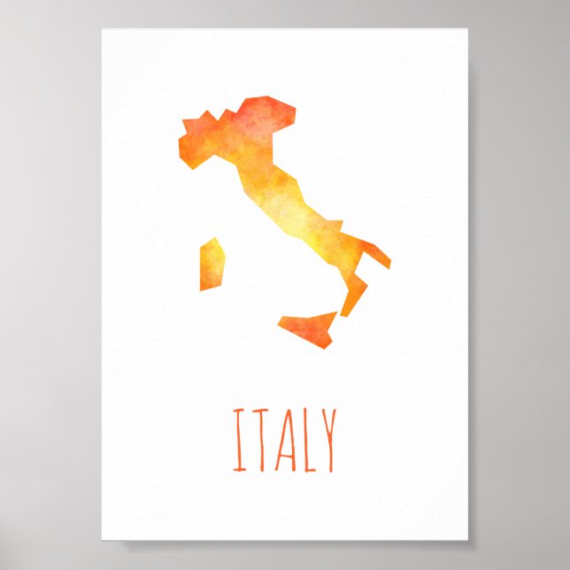 Póster Mapa de Italia