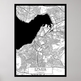 Póster Mapa de İzmir Turquía