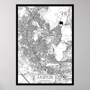 Póster Mapa de Jaipur Rajasthan