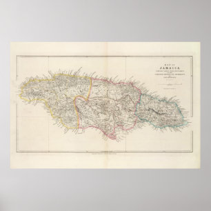 Póster Mapa de Jamaica