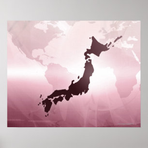 Póster Mapa de Japón