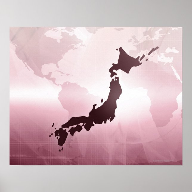 Póster Mapa de Japón (Frente)