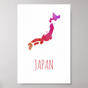 Póster Mapa de Japón