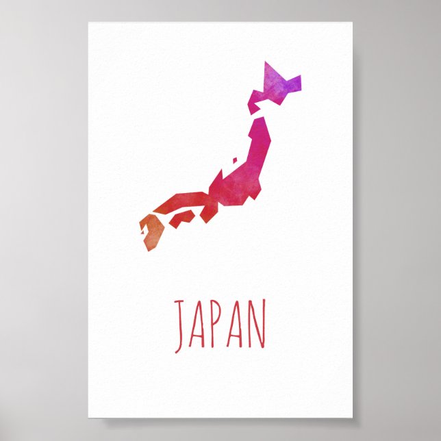 Póster Mapa de Japón (Frente)