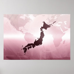 Póster Mapa de Japón