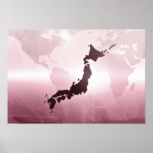 Póster Mapa de Japón (Frente)