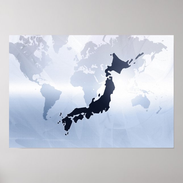 Póster Mapa de Japón 2 (Frente)