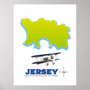 Póster Mapa de Jersey.