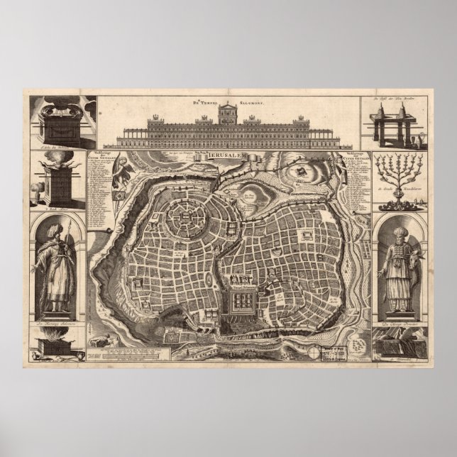 Póster Mapa de Jerusalén (Frente)