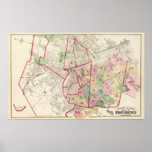Póster Mapa de Johnston Rhode Island