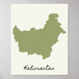 Póster Mapa de Kalimantan