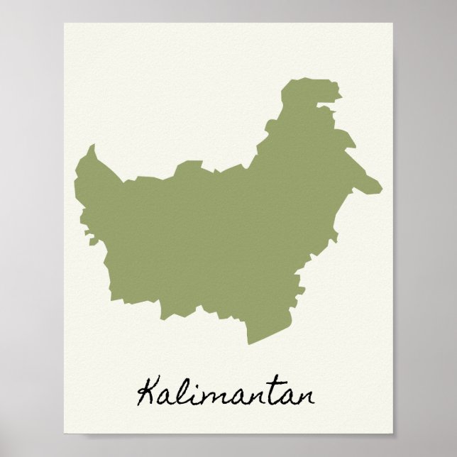 Póster Mapa de Kalimantan (Frente)