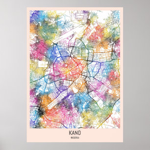 Póster Mapa de Kano Nigeria