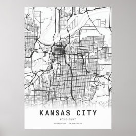 Póster Mapa de Kansas City