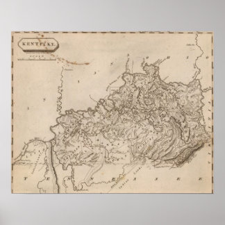 Póster Mapa de Kentucky por Arrowsmith