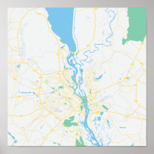 Póster Mapa de Kiev, Ucrania